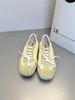 Lancui Recommended 2025 Summer New Square Toe Flat German Training Lace-up Soft Sole Casual Ballet Shoes_vogvips.com