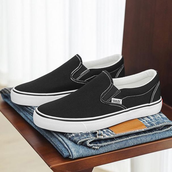 Summer New Men's Shoes One-pedal Cloth Shoes Cover Feet Breathable Canvas Shoes Couple Men's And Women's Work Shoes_vogvips.com