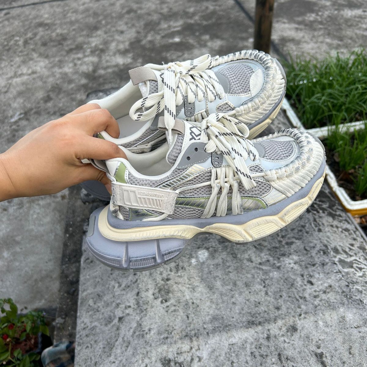 Men's Shoes Genuine Leather Platform Chunky Sneakers For Women Versatile Flattering Handcrafted Distressed Finish Round Toe Casual And Sporty Style Suitable For Couples_vogvips.com
