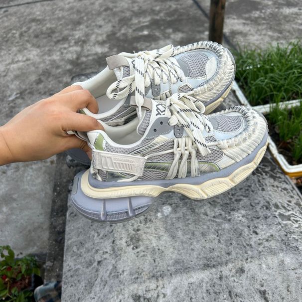 Men's Shoes Genuine Leather Platform Chunky Sneakers For Women Versatile Flattering Handcrafted Distressed Finish Round Toe Casual And Sporty Style Suitable For Couples_vogvips.com