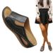 Platform Open Toe Beach Slippers Women's Wedge Heels Lightweight PU Sole Flip-flops_vogvips.com