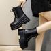 Cos 20cm Heightening Thin Shoes 9cm British Style Thick Sole New Short Martin Boots Straight Hair_vogvips.com