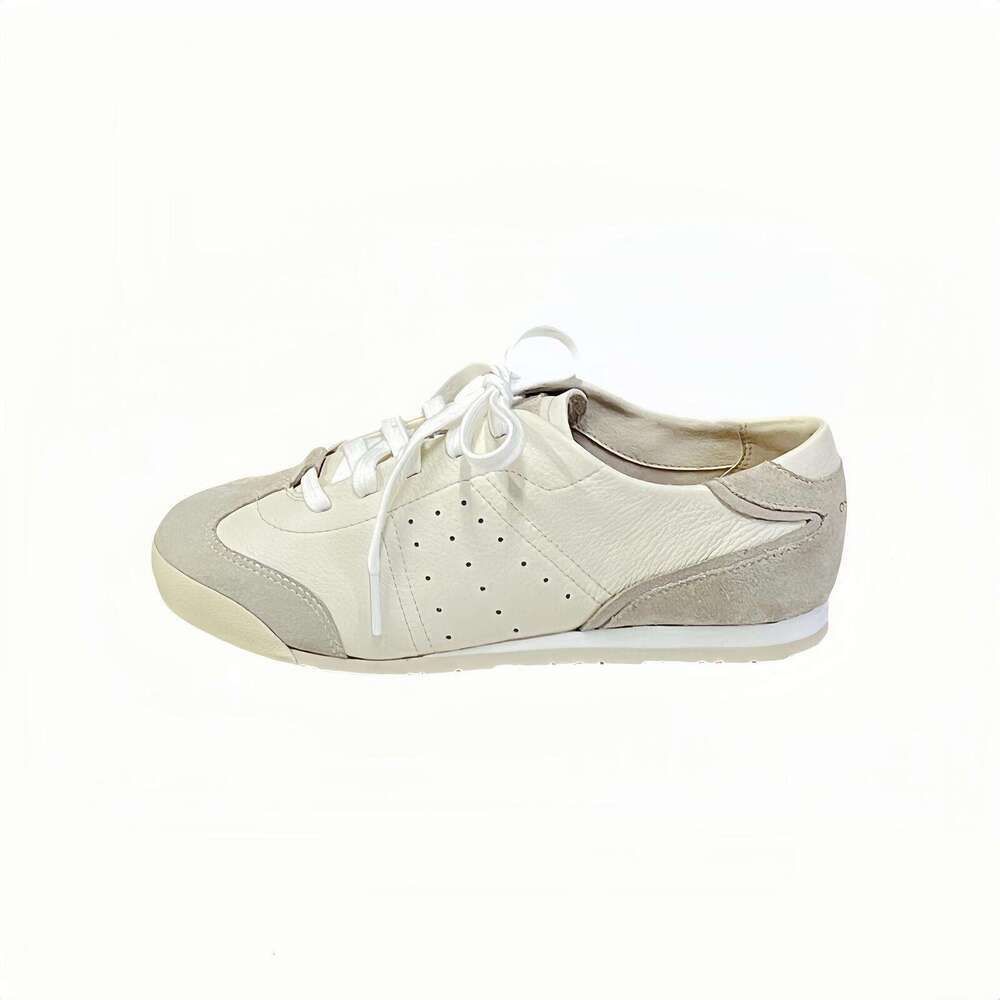 Okimoz Beige Leather Suede Retro Sneakers Myxczx66_vogvips.com