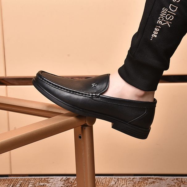 New leather men's low heel casual leather shoes comfortable foot cover men's shoes_vogvips.com