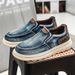 Men’s Lightweight Summer Canvas Loafers With Round Toe Mesh Lining PVC Sole Breathable Casual Slip-on Driving Shoes_vogvips.com