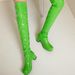 Women's Chunky Heel Round Toe Knee High Boots - Fashionable Winter & Autumn Boots In 7 Colors (White, Yellow, Red, Green, Black, Purple, Orange)_vogvips.com