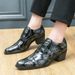 Cross-border Fashion Glossy High-heeled For Men, Wedding Party Ball Lace-up Leather Shoes, Business Casual Cuban Shoes_vogvips.com