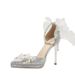 Minimalist Pearl Accent Pumps - Convertible Ankle Strap (From Church Ceremony To Banquet, Cushioned Insole)_vogvips.com