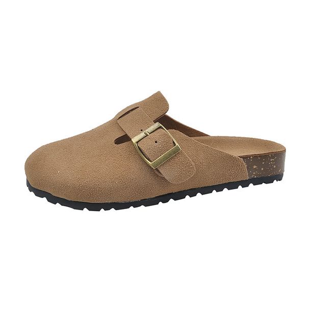New Pile Thick-soled Increase Bao Head Half Slippers Spring And Autumn Slip-on Loafers_vogvips.com