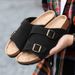 Men Wear Wooden Clogs Outdoors In Slippers, Which Are Trendy, Anti-slip And Anti-odor Flip-flops_vogvips.com