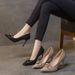 Women's High-heeled 2026 Spring And Autumn New Style Pointed-toe Soft Leather With Thin Heels, Unique Design, Elegant_vogvips.com