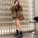 Thi Bot Winter Snow Boots Women's Fce Lined Thiened 2024 New Faion Versatile Belt Bule Warm Mid Calf Boots_vogvips.com
