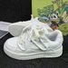 National Trend Men's Niche Design Skate Milk Fufu Casual Sports Thick-Soled Couple White Shoes_vogvips.com