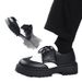 Euro Step New Business Formal Casual British Brogue Black Height-Increasing Men's Thick-Soled Leather Shoes Big Toe_vogvips.com