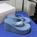 26ss Thick-Soled Hot-Selling Height-Increasing Niche Flip-Flops Denim Blue Black Sky-High Platform Wedge Casual Sandals_vogvips.com