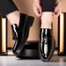 Men's Classic Black Dress Shoes For Wedding & Business, Soft Sole Comfortable Office Shoes, Round Toe Formal Shoes For Men_vogvips.com