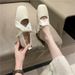 Single Shoes Women's Shallow Mouth Mary Jane Women's Shoes Low Heel With Small Skirt Pearl Square Head Ladyshoes_vogvips.com