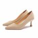 wangjia Wangjia Black High Heels Wo Stiletto Pointed Toe Large Size Shallow Mouth Pumps New Autumn Versatile Leather_vogvips.com