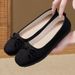 Women's French Style Low Cut Loafers Red round Toe with Bow Hidden Heel Soft Sole Trendy Shoe for Spring And Autumn 2025_vogvips.com