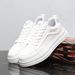 Men's Summer Breathable Sports Casual Shoes Trendy Genuine Leather Thick Soled White Sneakers Skate Shoes Multi-color Lace-Up_vogvips.com