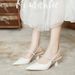 Open Back For Women, 2026 Spring/Summer New Fairy Style Pointed Toe Square High Heel Sandals_vogvips.com