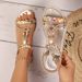Women's Shoes Sandals 2025 Summer New Colorful Woven Beaded Round Toe Comfortable Flat Sandals_vogvips.com