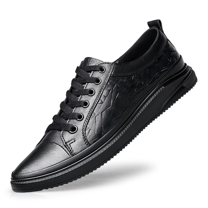 Men's Shoes First Layer Men's Board Shoes Low-top Lace-up Student Casual Shoes Men's Small Size Shoes_vogvips.com