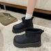 Women's Shoes Winter New Style Thick Soled Snow Boots For Women, Round Toe Fleece Lined Warm Slip On Boots_vogvips.com