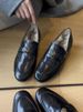 Loafers Women's Thick Heel French Single Shoes Velvet Warm Cotton Shoes Small Leather Shoes_vogvips.com