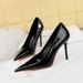 Elegant Pointed-Toe High Heels For Women - Chic Patent Leather Dress Shoes With Slimming Design, Perfect For Parties & Evening Events_vogvips.com