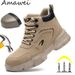 Men Safety Boots Anti-smash Anti-stab Sneakers Steel Toe Male Work Boot Indestructible Shoes_vogvips.com