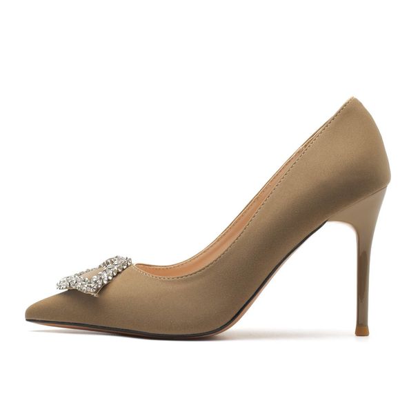 9888F-086 Rhinestone Square Buckle Thin Heel Pointed High Heels Professional Commuting Shoes Elegant Everyday Versatile_vogvips.com