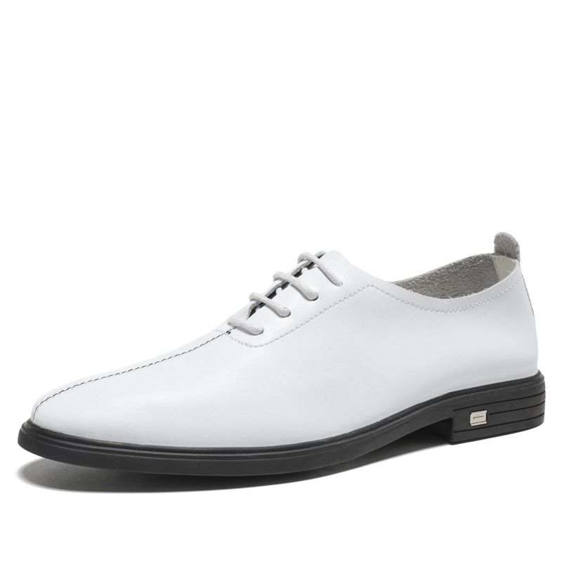 Men's Soft-soled White Formal Leather Shoes, Wind Work Men's Shoes_vogvips.com