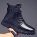 European Warm Series 2025 Martin Men Winter Fleece-Lined High-Top Genuine Leather Cotton Warm Snow Boots Men's Shoes_vogvips.com