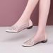 Soft Bottom Bag Head Rhinestone Hollow Mesh Single Shoes Flat Bottom Pointed Head Shallow Mouth Comfortable Sandals Women_vogvips.com