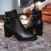 2020 New Women's Pointed Toe Chunky Heel Belt Buckle Thick Sole Short Tube Large Size Martin Boots_vogvips.com
