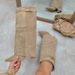 Cross-Border Foreign Trade Pointed Toe Tube Straight Metal Buckle Mid-Calf Large Size Chunky Heel Trouser Women's Boots_vogvips.com
