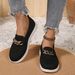 2025 New Mesh Solid Color Round Toe Low Top Single Shoe For Women, Chain Size Plus Sports Style Casual Board Shoes_vogvips.com