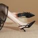 Summer Nude Soft Leather Commuting Pointed Toe High Heels With Shallow Mouth, Buckle Back Strap, Thin Heel, New_vogvips.com