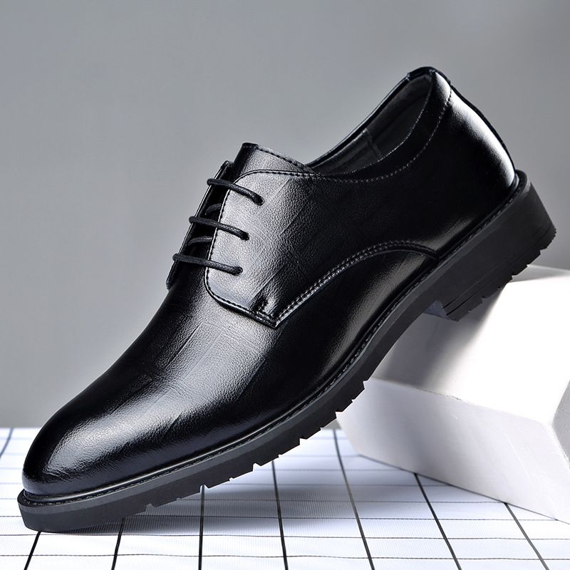 Spring Formal Leather Shoes Men, Business Casual, British Style, Korean Version, Pointed Toe, Suitable For Work,_vogvips.com