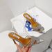 Summer Heels Sexy Closed-Toe European And American Korean Style Silver Backless Rhinestone Transparent Pointed High Heel_vogvips.com