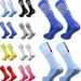 Pro Football Socks With Grid Texture & Anti-Slip Dots – Breathable Polyester, Moisture-Wicking Mid-Cut For Training & Matches (Unisex, Multi-Color)_vogvips.com