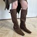 Suede Melard Long For Women 2025 New Slouch Wasteland Style Low Heel Riding Boots_vogvips.com