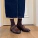 Sheepskin Edition Belt Buckle Skinny And Thick Heels Le Fu For Women Deep Mouth Black Versatile Single Shoes Genuine_vogvips.com