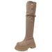 Thick-Soled Height-Increasing Slim Two-Way Foldable 2025 Autumn Winter New Solid Color Over-the-Knee Riding Extra Long_vogvips.com