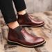 Euro Step Autumn New Brogue Mid-High Top Casual Leather For Men Breathable British Formal Trendy Shoes Large Size_vogvips.com