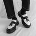 Men's British Fashion Black And White Color-blocking Tassel Thick-soled Heightened With One Foot, Korean Casual Round-toe Business Men's Shoes_vogvips.com