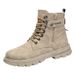 European Warm Series 2025 Spring New High-top Men's Shoes Lace-up Martin Casual Motorcycle British Trendy Fashion Work Boots_vogvips.com