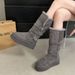 Long Tube Velvet Thickened Thermal High Boots Large Cotton Shoes Women's Thick-soled Snow Boots_vogvips.com