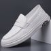 2025 New Style White British Men's Casual Leather Woven Pattern Lazy Loafers Korean Version Hairstylist Shoes_vogvips.com